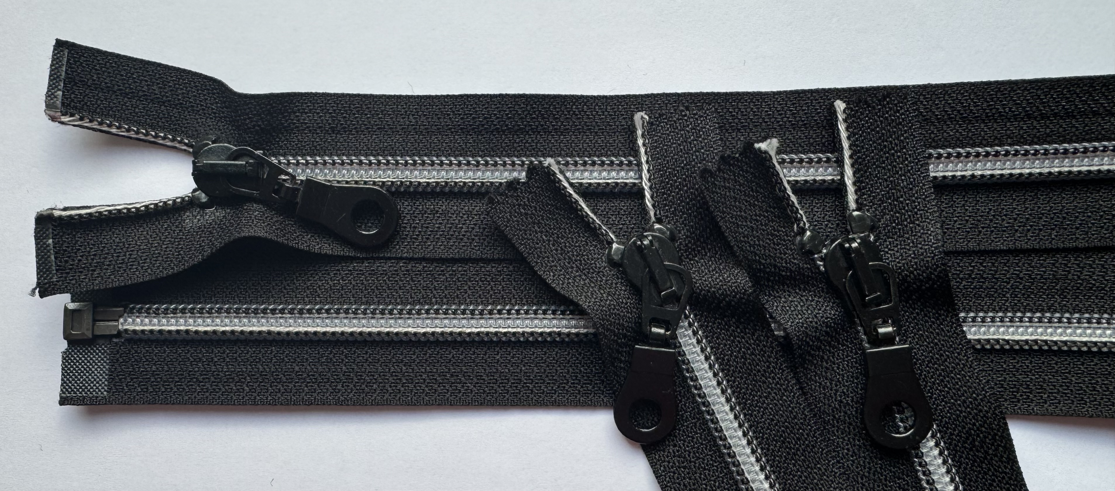 1 Set  RV schwarz, 072 cm Kunststoff teilbar Spirale + 2 RV schwarz, 018 cm nicht teilbar R